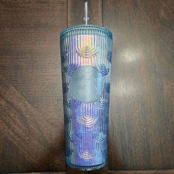 Starbucks Iridescent Mermaid Scale Cold Cup Venti 24oz Blue Reusable Tumbler - Picture 1 of 8